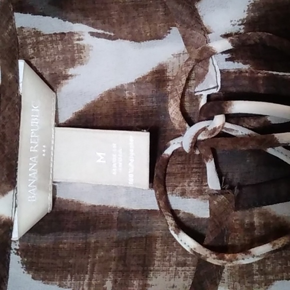 SALE $ Banana Republic Animal Print Chiffon Blouse M - Picture 5 of 6